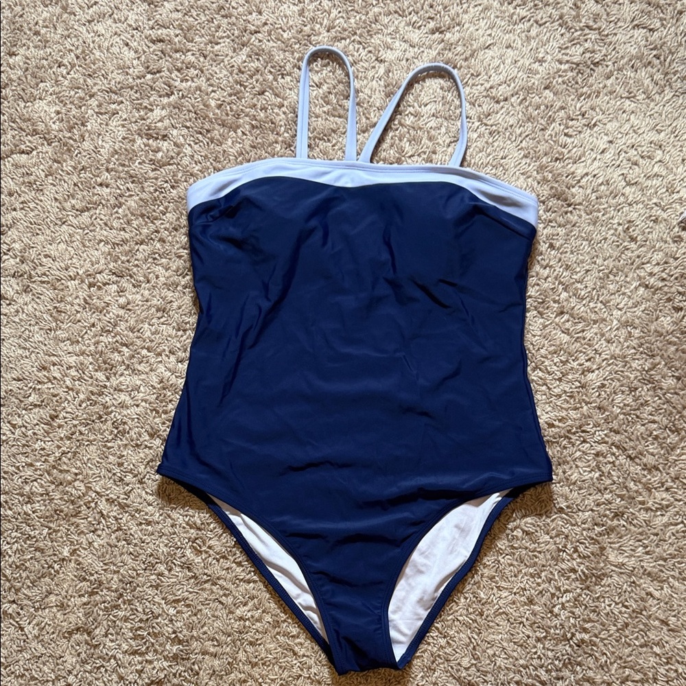 Cupshe Deep Blue and Light Blue trimmed Swimsuit
